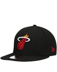 New Era Black Miami Heat Team Color Pop 9fifty Snapback Hat