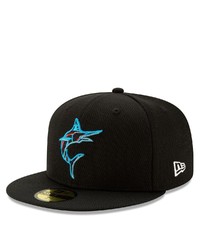 New Era Black Miami Marlins 2021 Batting Practice 59fifty Fitted Hat