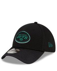 New Era Black New York Jets 2021 Nfl Sideline Road 39thirty Flex Hat