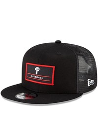 New Era Black Philadelphia Phillies Deck Trucker 9fifty Snapback Hat At Nordstrom