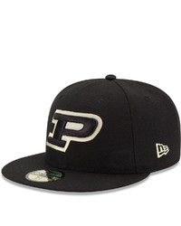 New Era Black Purdue Boilermakers Logo Basic 59fifty Fitted Hat