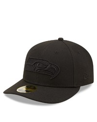 New Era Black Seattle Seahawks Eye Black On Black Low Profile 59fifty Ii Fitted Hat At Nordstrom