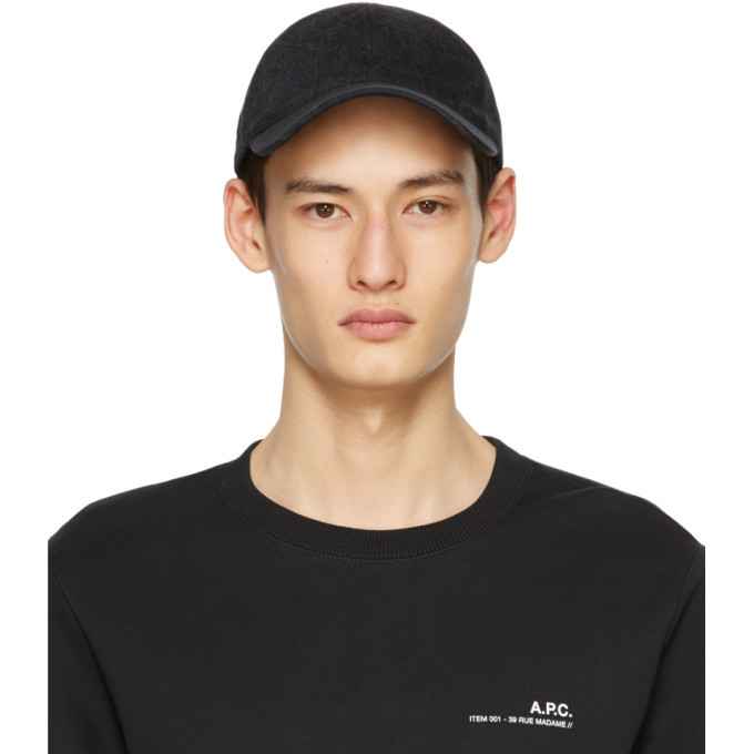 A.P.C. Black Washed Charlie Cap, $105 | SSENSE | Lookastic