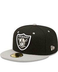 New Era Blackgray Las Vegas Raiders Flipside 59fifty Fitted Hat