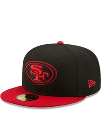 New Era Blackscarlet San Francisco 49ers Flipside 59fifty Fitted Hat