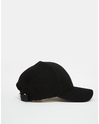 Asos Brand Baseball Cap In Black Tweed