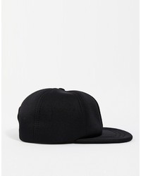 Asos Brand Snapback Cap In Black Neoprene