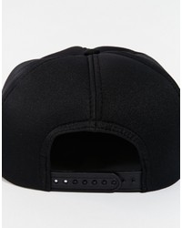 Asos Brand Snapback Cap In Black Neoprene