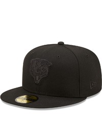 New Era Chicago Bears Black On Black Alternate Logo 59fifty Fitted Hat