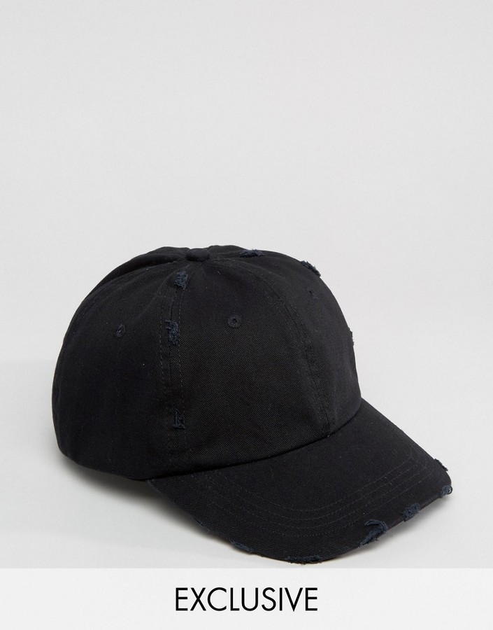 black distressed hat