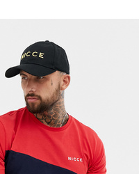 Nicce London Nicce Baseball Cap In Black With Gold Logo To Asos