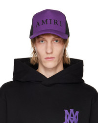 Amiri Purple Black Emrboidered Trucker Cap
