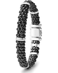 Lagos 9mm Black Caviar Ceramic Rope Bracelet Size Medium