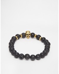 Reclaimed Vintage Beaded Skull Bracelet