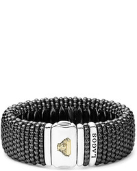 Lagos Black Caviar Ceramic Rope Bracelet Size Medium