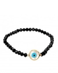 Ananda Black Crystal Beaded Evil Eye Bracelet