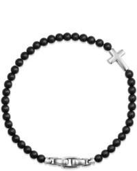 David Yurman Cross Station Bead Bracelet In Black Onyx