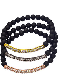 Devoted Jewelry Black Onyx Beaded Crystal Bracelet