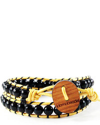 Domo Beads Premium Wrap Bracelet Black Onyx On Gold