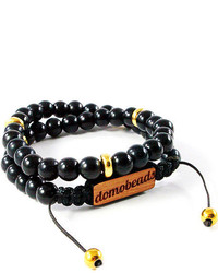 Domo Beads Retractable Wrap Bracelet Black Onyx