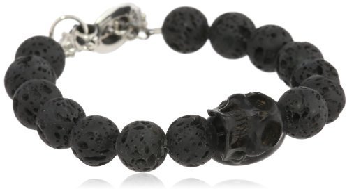 8mm Lava Rock Bracelet W/mb Cross Logo Beads | M - King Baby Studio