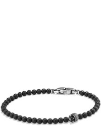 David Yurman Spiritual Beads Skull Bracelet With Black Onyx In Sterling Silver