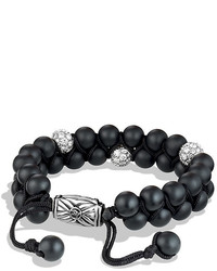 David Yurman Spiritual Beads Two Row Bracelet With Black Onyx And Diamonds
