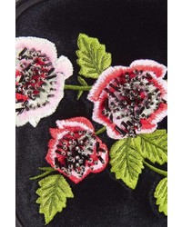 Velvet Floral Embroidered Crossbody Bag