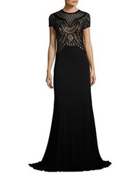 David Meister Beaded Jersey Gown
