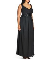 City Chic Plus Size Samantha Beaded A Line Gown