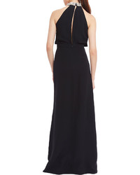 Raoul Sleeveless Beaded Halter Column Gown