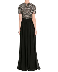 Roberto Cavalli Silk Evening Gown With Embellished Lace
