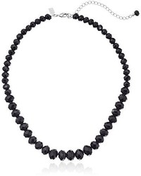 1928 Jewelry Black Graduated Beaded Strand Necklace 16 3 Extender