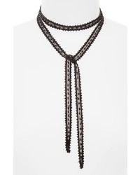 Chan Luu Beaded Chiffon Tie Necklace