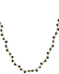 Ten Thousand Things Black Bead Necklace On Yellow Gold Chain