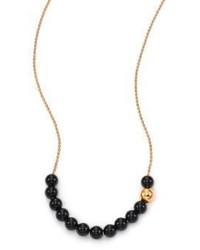 ginette_ny Ginette Ny Black Moon Black Onyx 18k Rose Gold Beaded Necklace
