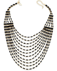 Thalia Sodi Gold Tone Multi Row Black Bead Bib Necklace Only At Macys