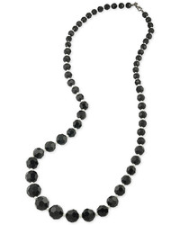 Carolee Hematite Tone Imitation Pearl And Bead Necklace
