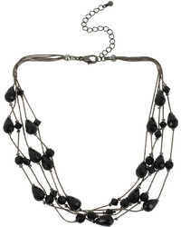 jcpenney Mixit Mixit Black Bead 5 Row Illusion Necklace