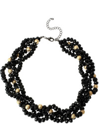 jcpenney Mixit Mixit Black Gold Tone Bead Multi Strand Torsade Necklace
