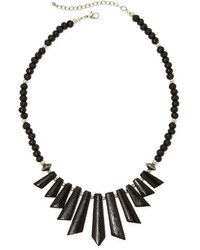 jcpenney Mixit Mixit Black Wood Spike Bead Boho Necklace