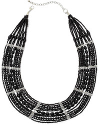 jcpenney Mixit Mixit Silver Tone Black Seed Bead Collar Necklace