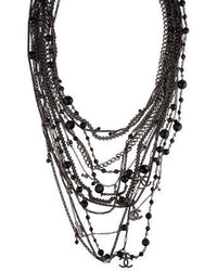 Chanel Multi Strand Cc Bead Necklace