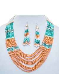 Cara Accessories Multi Strand Necklace And Earring Set