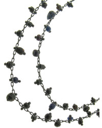 Ten Thousand Things Necklace With Black Ancient Beads On Oxidized Sterling Silver Chain