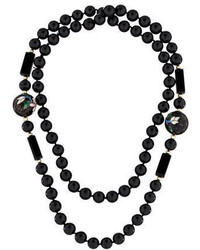 Onyx Enamel Bead Necklace