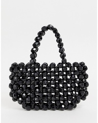 Glamorous Black Resin Beaded Bag