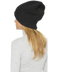 1717 Olive Cashmere Rib Slouch Beanie Hat