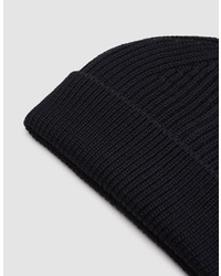Beanie Short Knitted Hat In Black