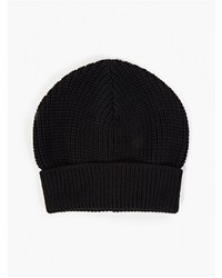 Maison Margiela Black Chunky Knit Beanie Hat
